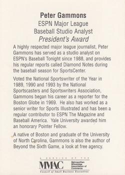 1999 Milwaukee Brewers Diamond Celebration #NNO Peter Gammons Back