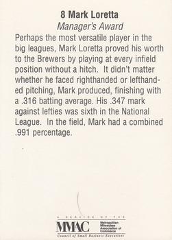1999 Milwaukee Brewers Diamond Celebration #NNO Mark Loretta Back