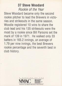 1999 Milwaukee Brewers Diamond Celebration #NNO Steve Woodard Back