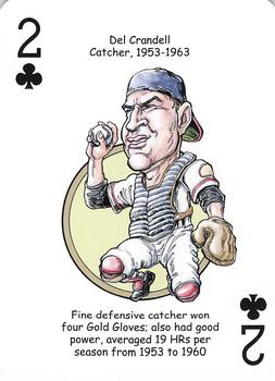2007 Hero Decks Milwaukee Brewers Baseball Heroes Playing Cards #2♣ Del Crandall Front