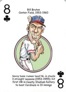 2007 Hero Decks Milwaukee Brewers Baseball Heroes Playing Cards #8♣ Bill Bruton Front