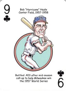 2007 Hero Decks Milwaukee Brewers Baseball Heroes Playing Cards #9♣ Bob Hazle Front