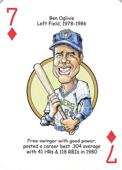 2007 Hero Decks Milwaukee Brewers Baseball Heroes Playing Cards #7♦ Ben Oglivie Front