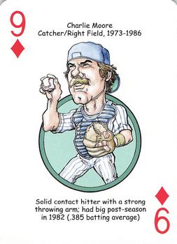 2007 Hero Decks Milwaukee Brewers Baseball Heroes Playing Cards #9♦ Charlie Moore Front