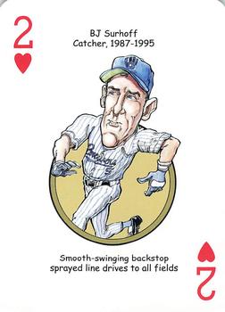 2007 Hero Decks Milwaukee Brewers Baseball Heroes Playing Cards #2♥ B.J. Surhoff Front