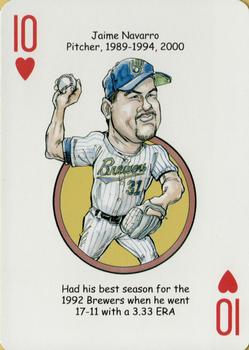 2007 Hero Decks Milwaukee Brewers Baseball Heroes Playing Cards #10♥ Jaime Navarro Front