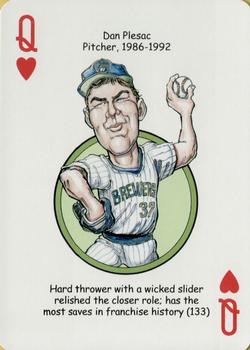 2007 Hero Decks Milwaukee Brewers Baseball Heroes Playing Cards #Q♥ Dan Plesac Front