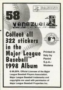 1998 Panini Stickers (Venezuela) #58 Mickey Morandini Back
