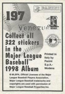 1998 Panini Stickers (Venezuela) #197 Fred McGriff Back