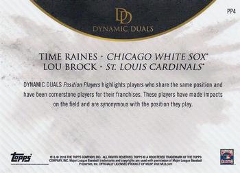 2018 Topps On-Demand Dynamic Duals - Position Players #PP4 Tim Raines / Lou Brock Back