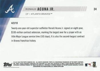 2019 Topps Now #34 Ronald Acuna Jr. Back