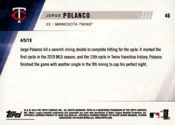 2019 Topps Now #46 Jorge Polanco Back