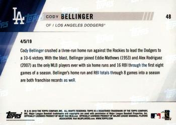 2019 Topps Now #48 Cody Bellinger Back