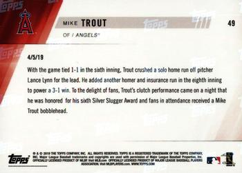2019 Topps Now #49 Mike Trout Back