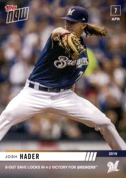 2019 Topps Now #57 Josh Hader Front