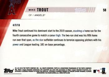 2019 Topps Now #58 Mike Trout Back