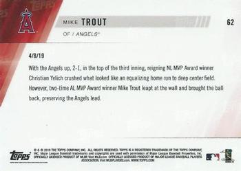 2019 Topps Now #62 Mike Trout Back