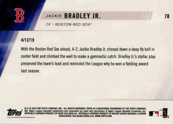 2019 Topps Now #78 Jackie Bradley Jr. Back