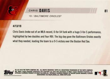 2019 Topps Now #81 Chris Davis Back