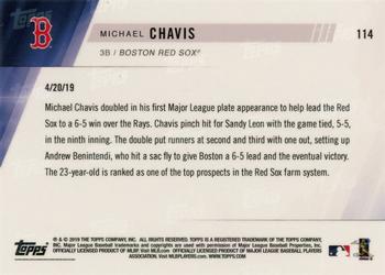 2019 Topps Now #114 Michael Chavis Back