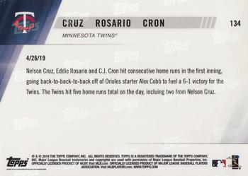 2019 Topps Now #134 Nelson Cruz / Eddie Rosario / C.J. Cron Back