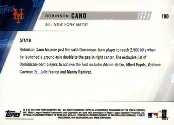 2019 Topps Now #190 Robinson Cano Back