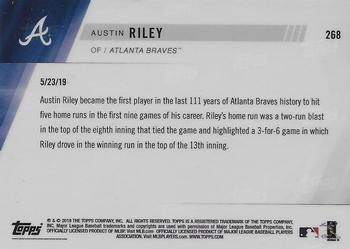 2019 Topps Now #268 Austin Riley Back