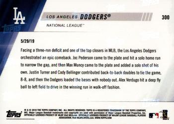 2019 Topps Now #300 Los Angeles Dodgers Back