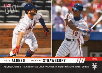 2019 Topps Now #324 Pete Alonso / Darryl Strawberry Front