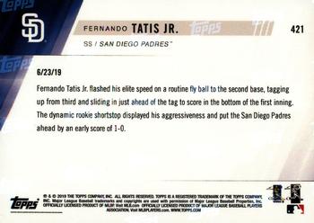 2019 Topps Now #421 Fernando Tatis Jr. Back