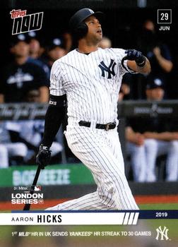 2019 Topps Now #449 Aaron Hicks Front
