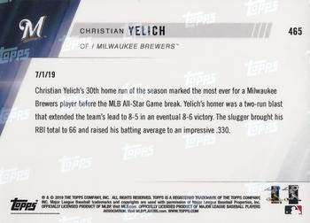 2019 Topps Now #465 Christian Yelich Back