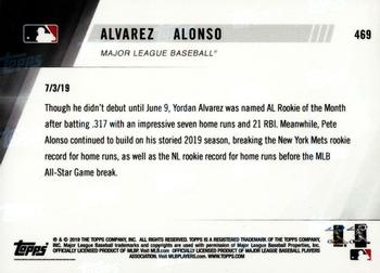 2019 Topps Now #469 Yordan Alvarez / Pete Alonso Back