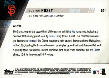 2019 Topps Now #501 Buster Posey Back