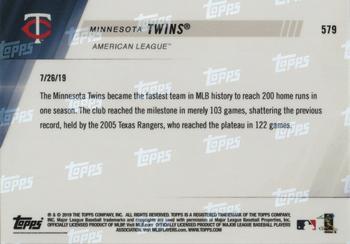 2019 Topps Now #579 Minnesota Twins Back