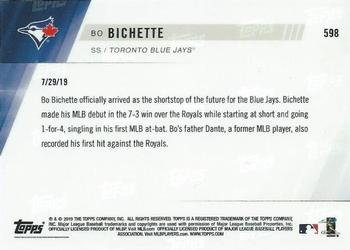 2019 Topps Now #598 Bo Bichette Back