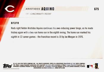 2019 Topps Now #675 Aristides Aquino Back