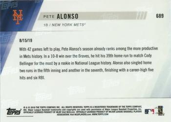 2019 Topps Now #689 Pete Alonso Back