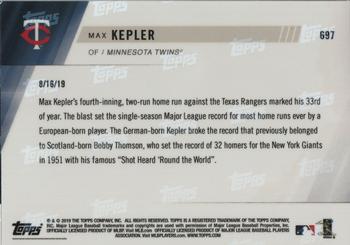 2019 Topps Now #697 Max Kepler Back