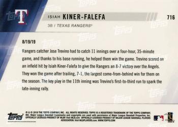 2019 Topps Now #716 Isiah Kiner-Falefa Back