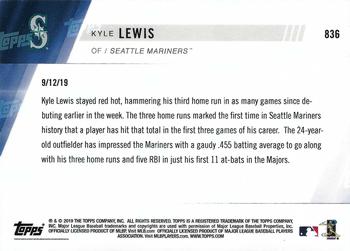 2019 Topps Now #836 Kyle Lewis Back