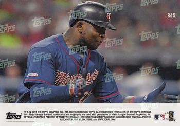 2019 Topps Now #845 Miguel Sano Back