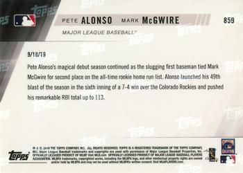 2019 Topps Now #859 Pete Alonso / Mark McGwire Back