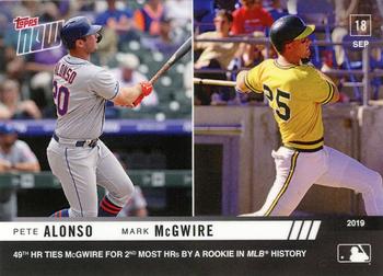 2019 Topps Now #859 Pete Alonso / Mark McGwire Front