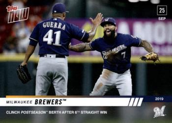 2019 Topps Now #901 Milwaukee Brewers Front