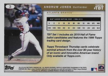2019 Topps Throwback Thursday #3 Andruw Jones Back
