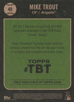 2019 Topps Throwback Thursday #40 Mike Trout Back