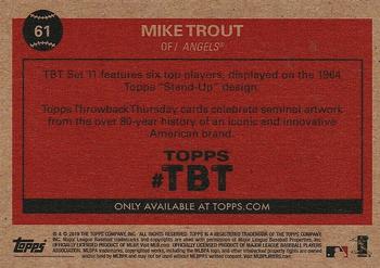 2019 Topps Throwback Thursday #61 Mike Trout Back