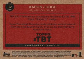 2019 Topps Throwback Thursday #62 Aaron Judge Back