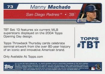2019 Topps Throwback Thursday #73 Manny Machado Back